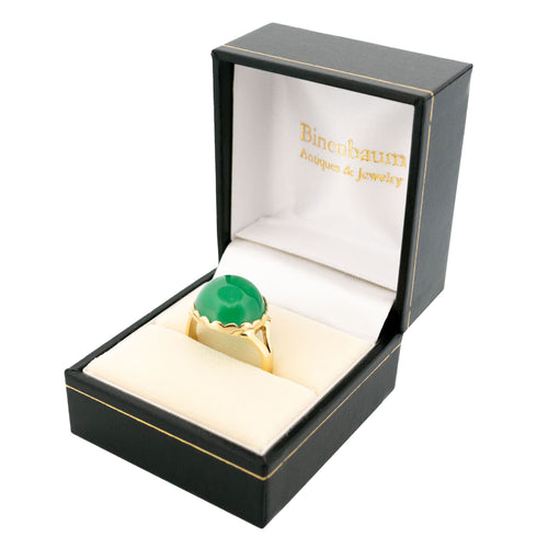 Bague 55 Adamse, C.N. - Bague solitaire en or jaune 14k avec émeraude 58 Facettes 06573269DF1B4AA79ED1C3B803CC1203