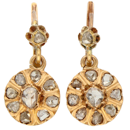 Boucles d'oreilles Boucles d’oreilles dormeuses en or 18k et diamants taille rose 58 Facettes 2E6DBF8EECAC4B5D8FFCB15528EF8977