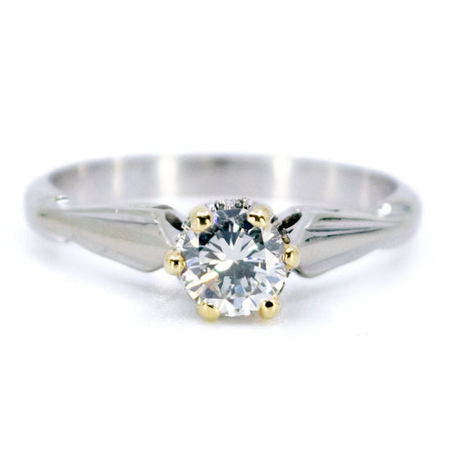Bague 51 Bague solitaire en platine, or jaune 18k et diamant taille brillant 58 Facettes A9DFAC1A3D194C4C916D6E345A9F07E5