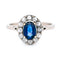 Bague 55 Bague cluster - Saphir et diamants taille rose en or blanc 18k 58 Facettes 3B7DB8888F7346B2B9D8B57475CDCF67