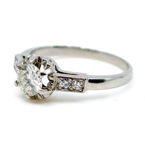Bague 53 Bague solitaire en platine avec diamants 58 Facettes 2CCA45909708426FA1D73887271C6FC4