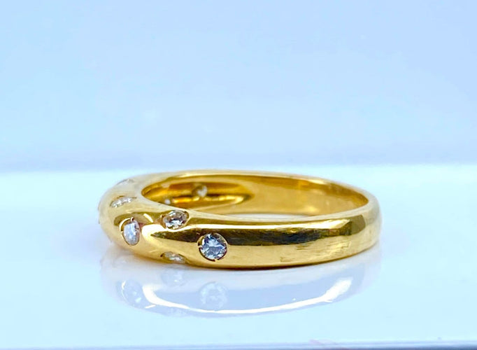 Bague 54 Bague jonc en or jaune 18 carats et diamants 58 Facettes AB758
