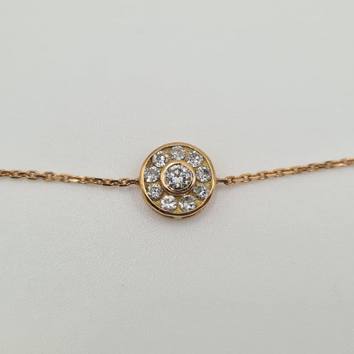 Bracelet Bracelet chaîne en or rose 18k serti de diamants 58 Facettes #4042