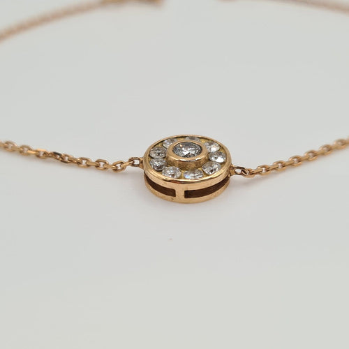 Bracelet Bracelet chaîne en or rose 18k serti de diamants 58 Facettes #4042