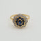 Bague 53 Bague en or jaune 18k avec diamants et saphir 58 Facettes #4265
