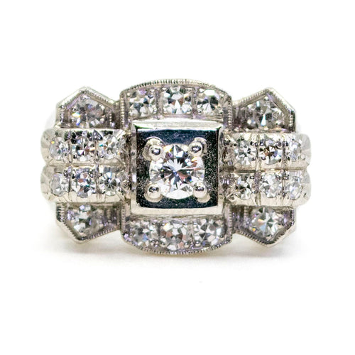 Bague 59 Bague rétro en platine et diamants 58 Facettes D7AC7C9E8C1D4282A68A7B967B814C58