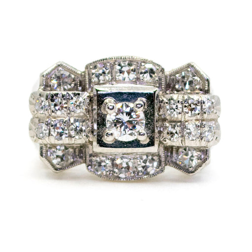 Bague 59 Bague rétro en platine et diamants 58 Facettes D7AC7C9E8C1D4282A68A7B967B814C58