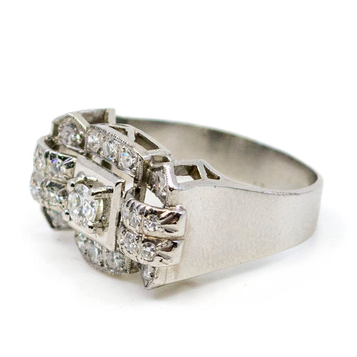 Bague 59 Bague rétro en platine et diamants 58 Facettes D7AC7C9E8C1D4282A68A7B967B814C58