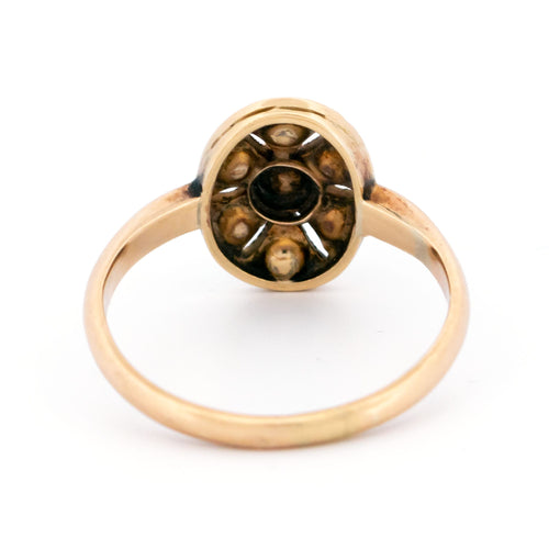 Bague 54 Bague ovale en or 14k et diamants taille rose 58 Facettes 9C9C6547271F41A4A36536569F58E921