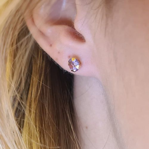 Boucles d'oreilles Boucles d’oreilles en or jaune 18k avec améthystes 58 Facettes #4481