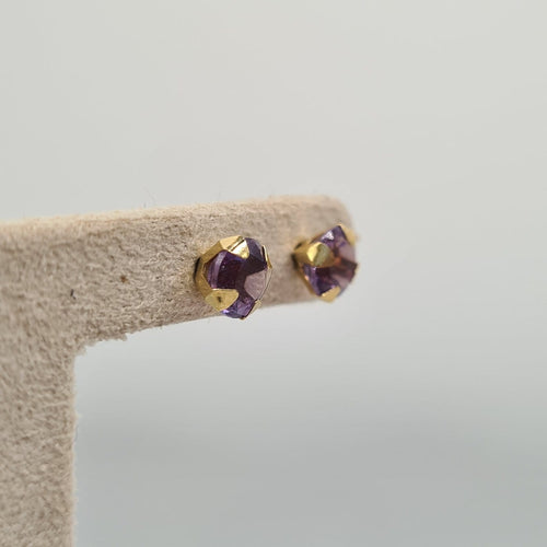 Boucles d'oreilles Boucles d’oreilles en or jaune 18k avec améthystes 58 Facettes #4481