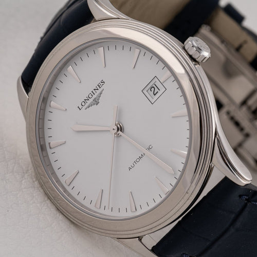 Montre Longines Flagship - Montre automatique en acier, réf. L4.974.4 58 Facettes TOT-12007