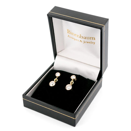 Boucles d'oreilles Boucles d’oreilles pendantes en or jaune 14k et diamants taille ancienne 58 Facettes 61E48996FA8C4156AB8A0EA950D5A587