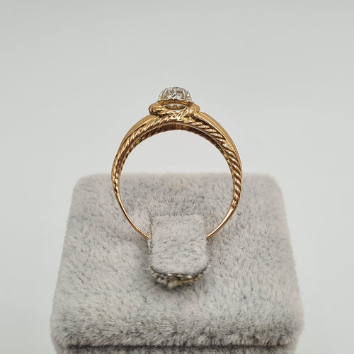 Bague 55 Bague en or rose 18k avec zircon 58 Facettes #4508