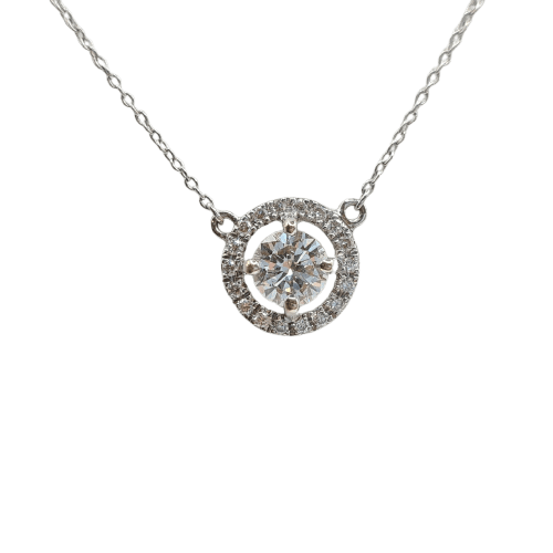 Collier Collier en or blanc 18 carats avec diamant taille brillant 58 Facettes #4566