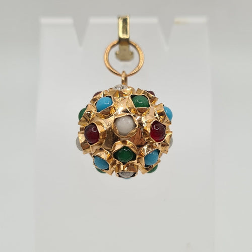 Pendentif Pendentif en turquoise et or jaune 18 carats 58 Facettes #4576