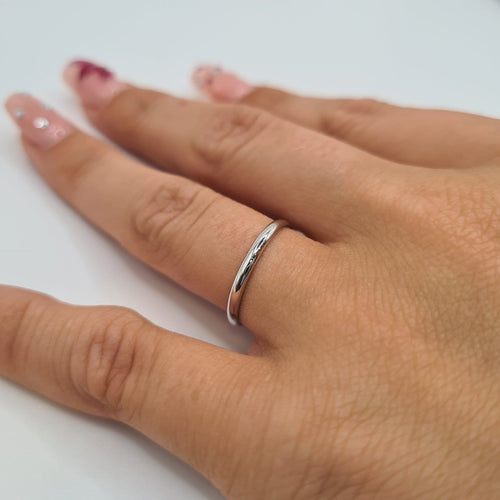 Bague 49 Bague alliance en or blanc 18 carats 58 Facettes #4577