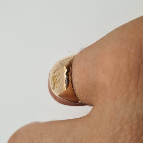 Bague 53 Chevalière en or rose 18k 58 Facettes #4858
