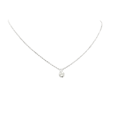 Collier SENIA - Collier solitaire en diamant, or blanc 18k 58 Facettes UKA0000169GM
