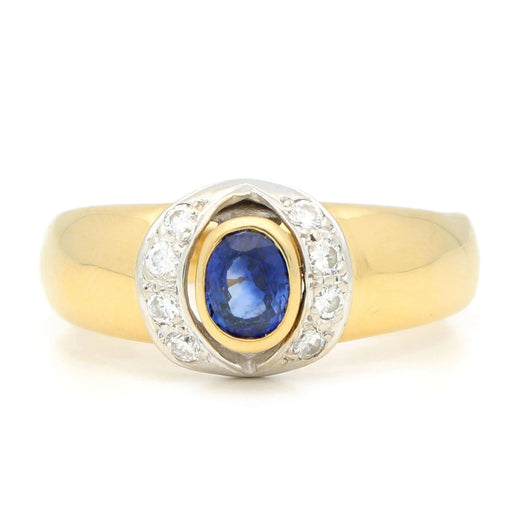 Bague 56 Bague vintage en or jaune 18 carats, saphir et diamants 58 Facettes 67719BDBE6E447E6B303A89F96C9A2EE