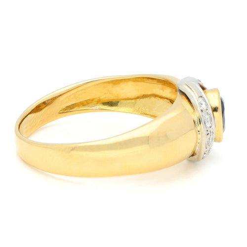 Bague 56 Bague vintage en or jaune 18 carats, saphir et diamants 58 Facettes 67719BDBE6E447E6B303A89F96C9A2EE