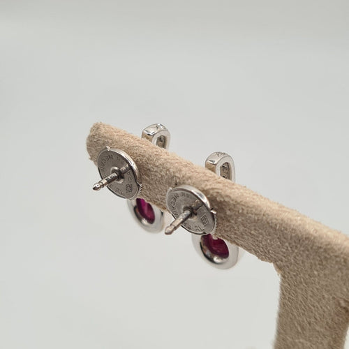 Boucles d'oreilles Boucles d’oreilles en or blanc 18k et rubis 58 Facettes #4886