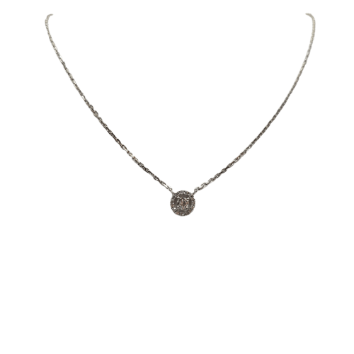 Collier Collier chaîne en or blanc 18k avec diamants 58 Facettes #4949