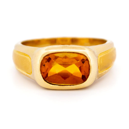 Bague 61 Bague têtes de panthère en or jaune 18 carats et citrine 58 Facettes 0252E062542541D5B0831CF7CB0A50BC