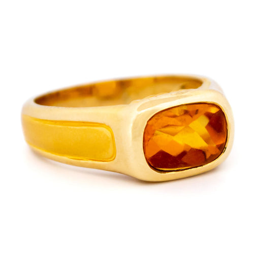 Bague 61 Bague têtes de panthère en or jaune 18 carats et citrine 58 Facettes 0252E062542541D5B0831CF7CB0A50BC