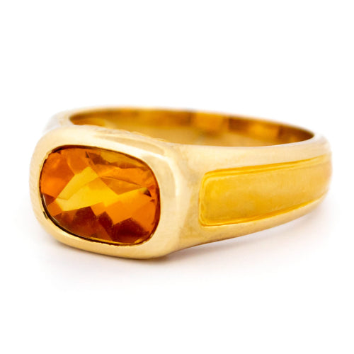 Bague 61 Bague têtes de panthère en or jaune 18 carats et citrine 58 Facettes 0252E062542541D5B0831CF7CB0A50BC