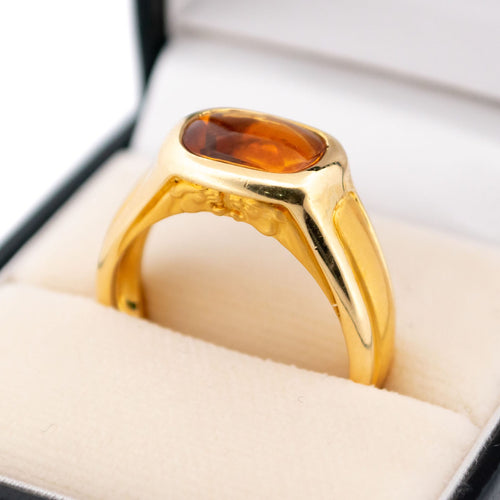 Bague 61 Bague têtes de panthère en or jaune 18 carats et citrine 58 Facettes 0252E062542541D5B0831CF7CB0A50BC