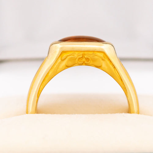 Bague 61 Bague têtes de panthère en or jaune 18 carats et citrine 58 Facettes 0252E062542541D5B0831CF7CB0A50BC