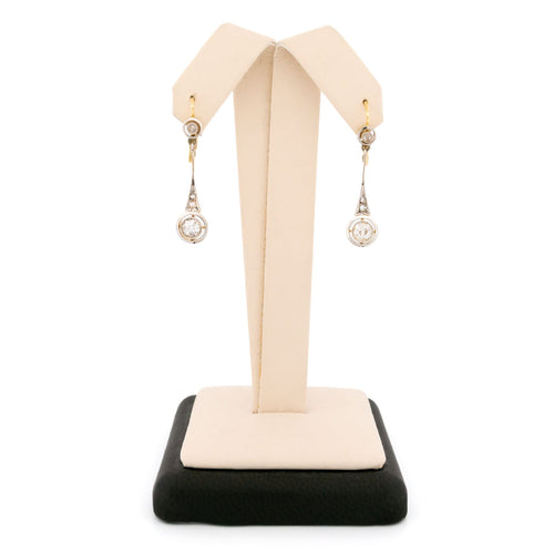 Boucles d'oreilles Boucles d’oreilles pendantes Art déco en or jaune et blanc 18k, diamants 58 Facettes AB1E518706D34E52BF5F76079DEFDAAC
