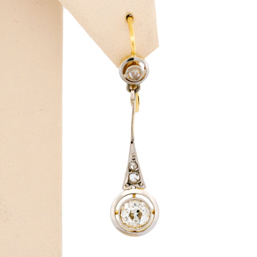 Boucles d'oreilles Boucles d’oreilles pendantes Art déco en or jaune et blanc 18k, diamants 58 Facettes AB1E518706D34E52BF5F76079DEFDAAC