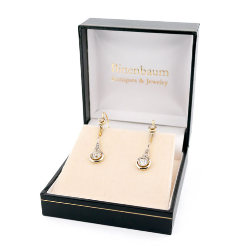 Boucles d'oreilles Boucles d’oreilles pendantes Art déco en or jaune et blanc 18k, diamants 58 Facettes AB1E518706D34E52BF5F76079DEFDAAC