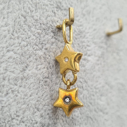 Pendentif Pendentif étoiles en or jaune 18 carats avec diamants 58 Facettes #4985