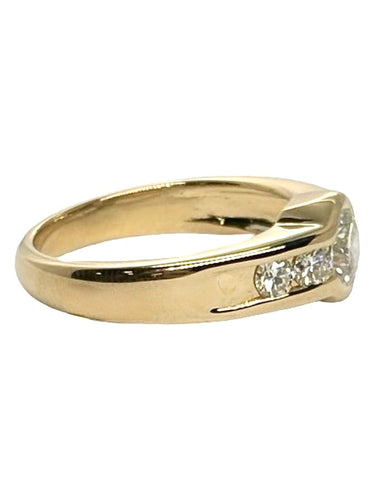 Bague solitaire en or jaune 18k, diamants 1 ct 58 Facettes 2407