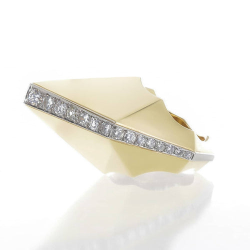 Bague 52 Bague conique en or jaune 18k et diamants 58 Facettes 2.17630