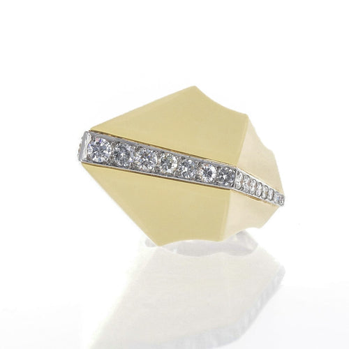 Bague 52 Bague conique en or jaune 18k et diamants 58 Facettes 2.17630