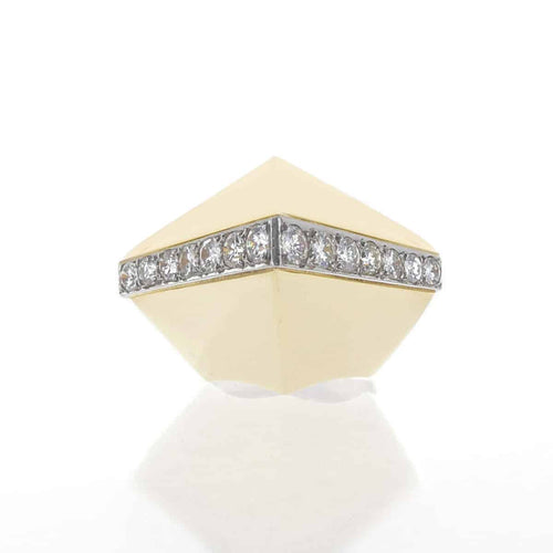 Bague 52 Bague conique en or jaune 18k et diamants 58 Facettes 2.17630