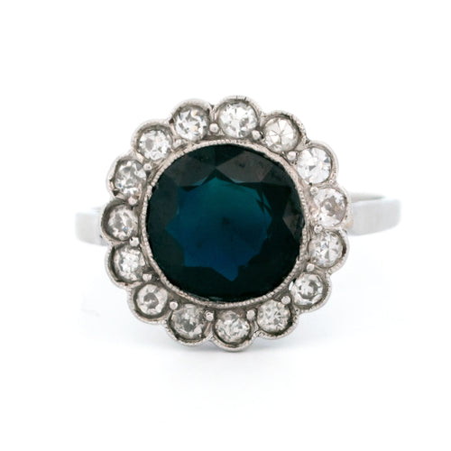 Bague 55 Bague Art déco en platine, saphir et diamants 58 Facettes 8E839DFE69BD4C69A5DE6153CFECA1BC
