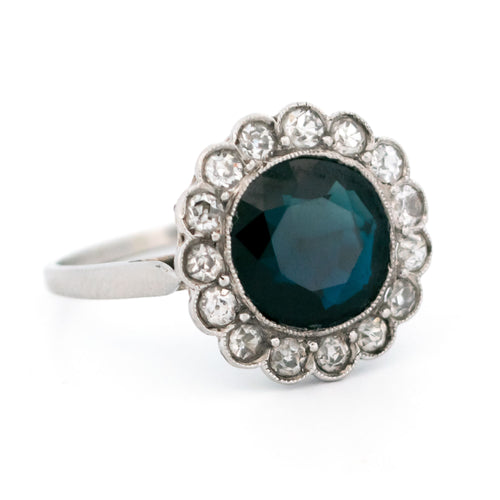 Bague 55 Bague Art déco en platine, saphir et diamants 58 Facettes 8E839DFE69BD4C69A5DE6153CFECA1BC