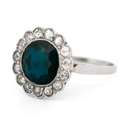 Bague 55 Bague Art déco en platine, saphir et diamants 58 Facettes 8E839DFE69BD4C69A5DE6153CFECA1BC