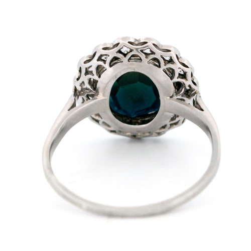 Bague 55 Bague Art déco en platine, saphir et diamants 58 Facettes 8E839DFE69BD4C69A5DE6153CFECA1BC