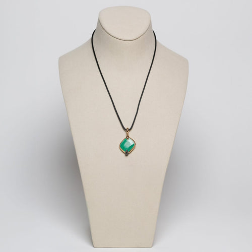 Pendentif Pomellato Ritratto - Pendentif en or rose 18 K, malachite et diamants noirs 58 Facettes 2.18442