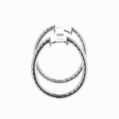 Boucles d'oreilles Boucles d’oreilles créoles en or blanc 18 K et diamants 58 Facettes 2.18048