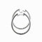 Boucles d'oreilles Boucles d’oreilles créoles en or blanc 18 K et diamants 58 Facettes 2.18048