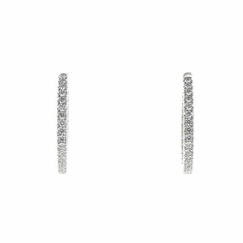 Boucles d'oreilles Boucles d’oreilles créoles en or blanc 18 K et diamants 58 Facettes 2.18048