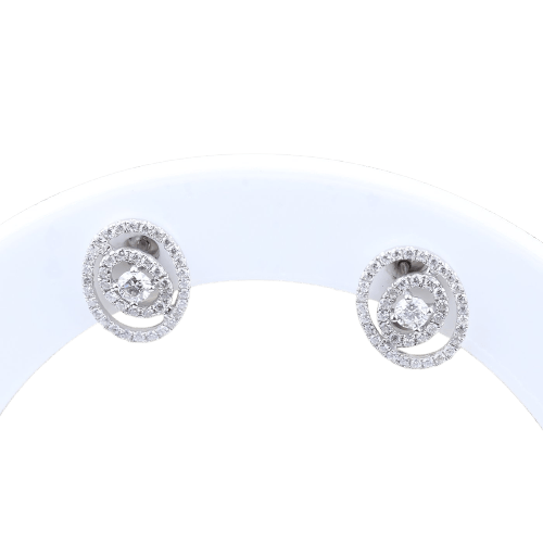 Boucles d'oreilles Boucles d’oreilles en or blanc 18 carats et diamants, 0,54 ct 58 Facettes 2B-F