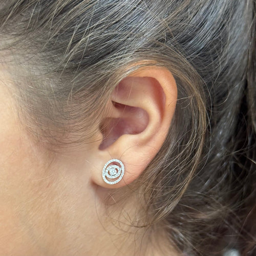 Boucles d'oreilles Boucles d’oreilles en or blanc 18 carats et diamants, 0,54 ct 58 Facettes 2B-F